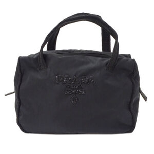 Prada PRADA handbag for women, brand name handbag, Tessuto nylon, beads, blac...